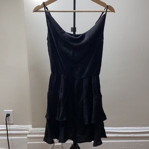 Bobi Black Boho Woven Mini Dress